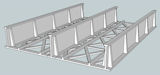 Download the .stl file and 3D Print your own 7.5" Double Straight Bridge  HO scale model for your model train set.